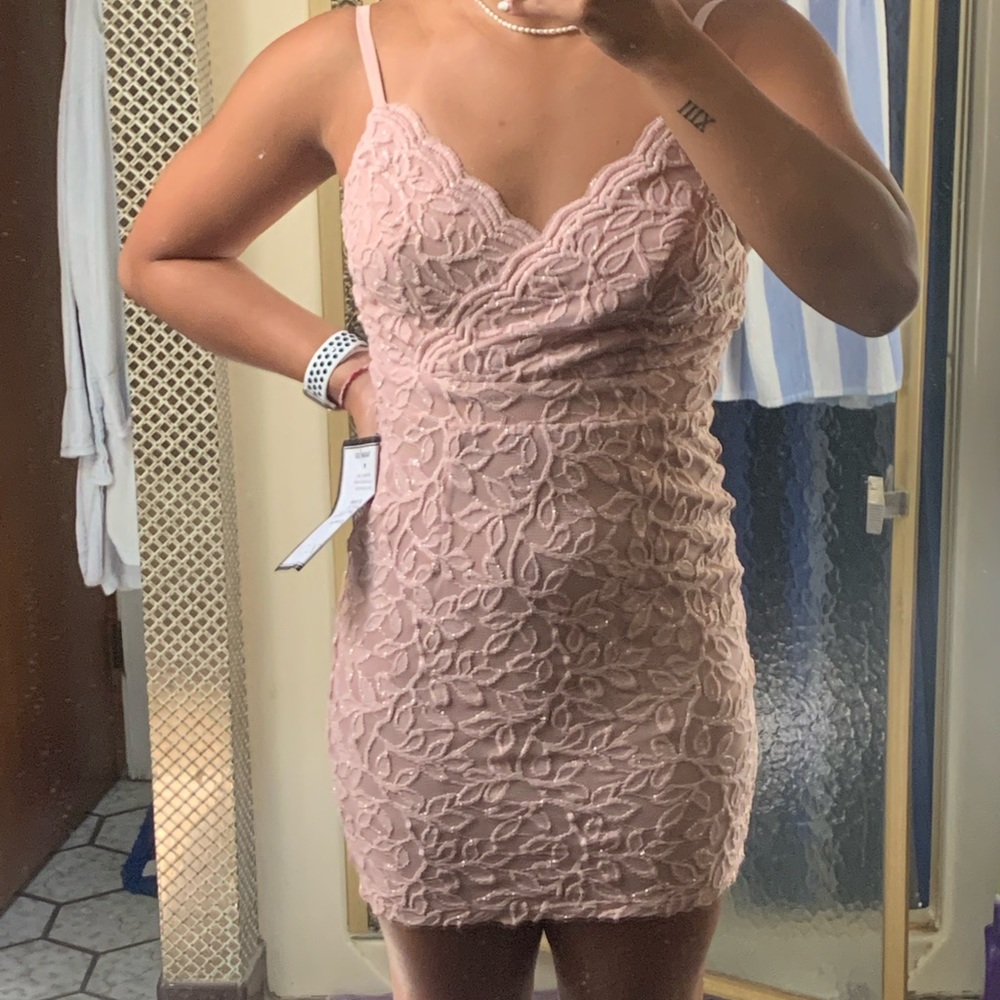 Lace Sparkle Bodycon Mini Dress
